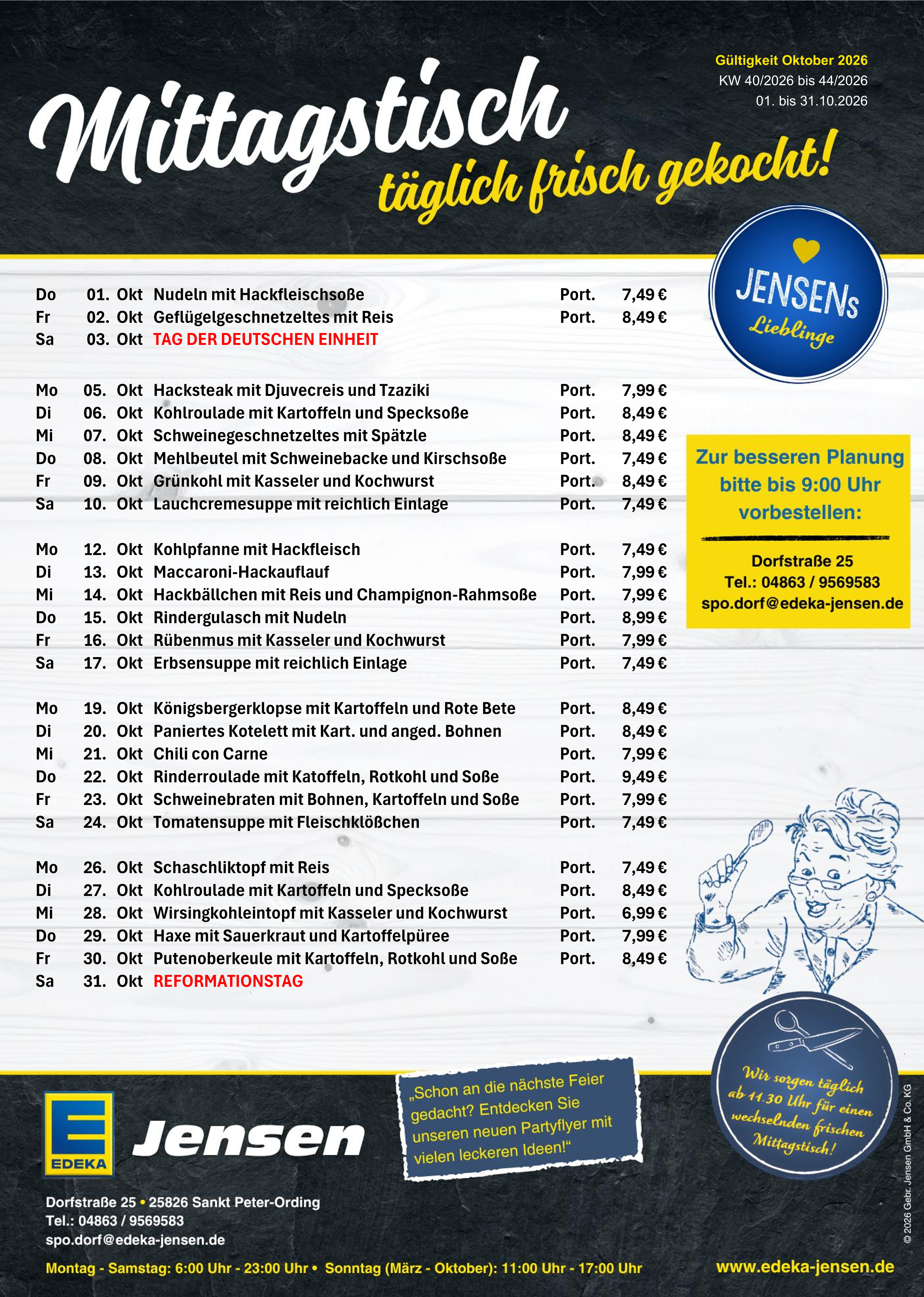Mittagstisch Sankt Peter-Ording – Oktober 2026